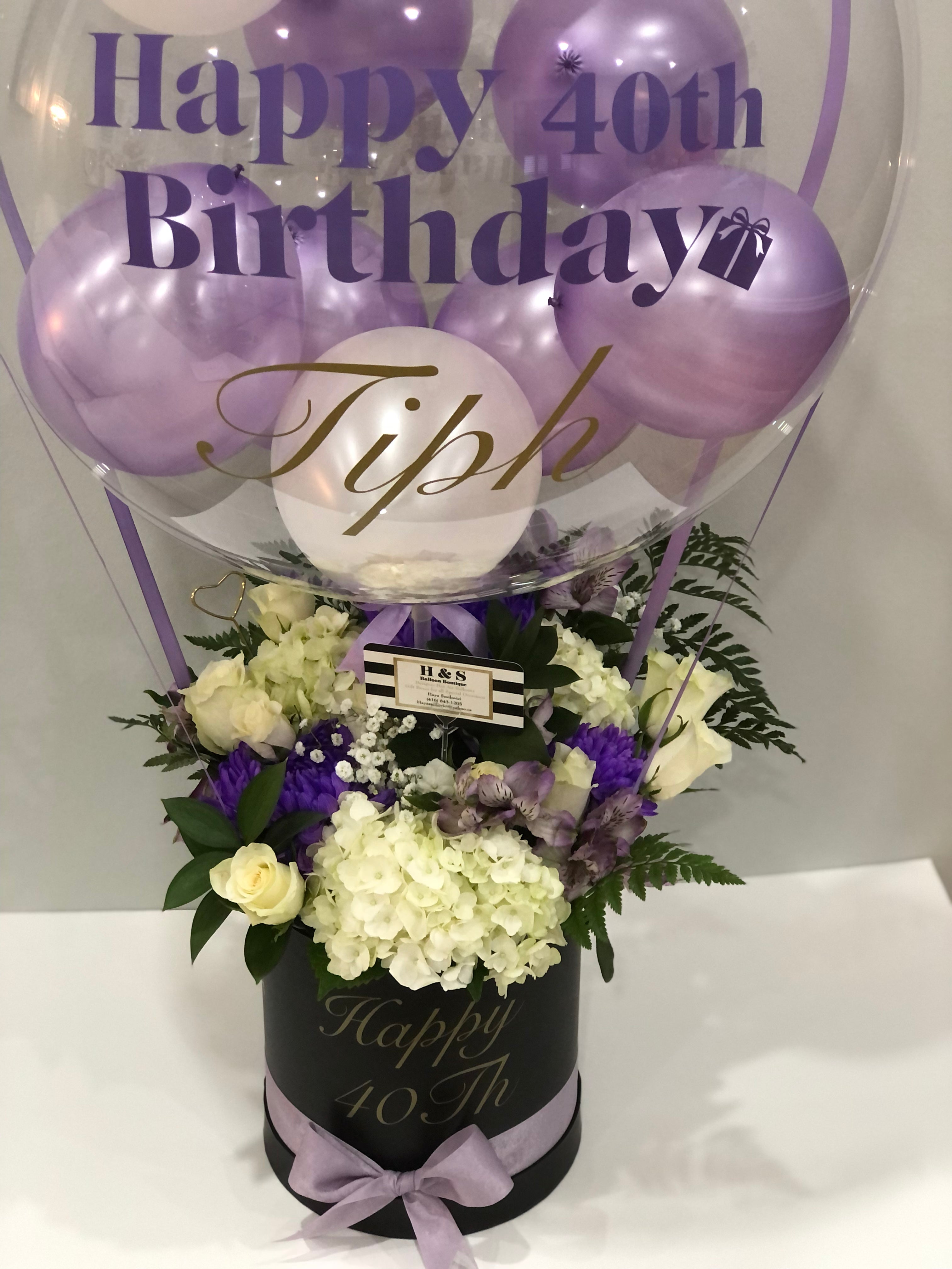 Happy Birthday Fresh flower Bobba Balloon