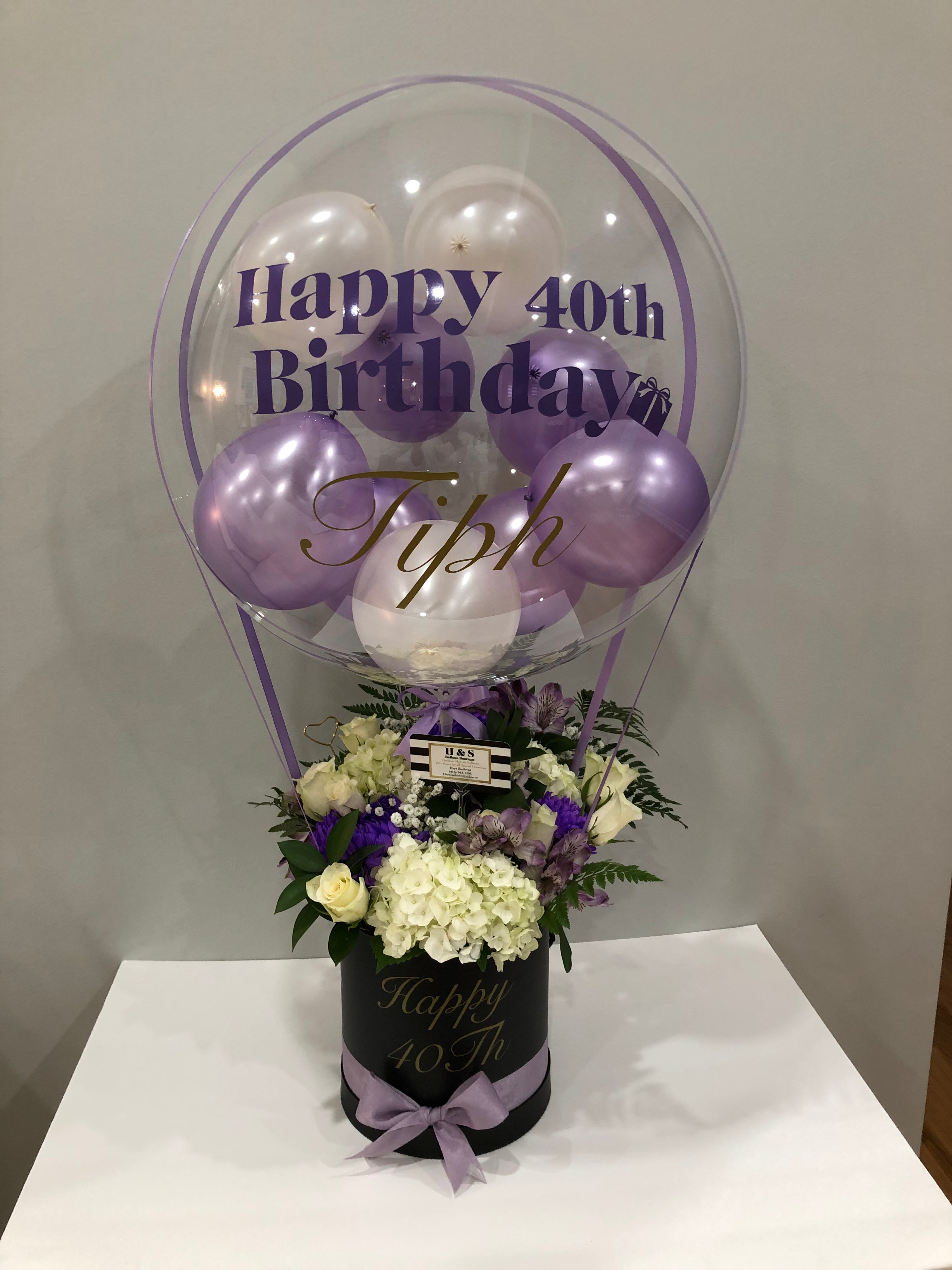 Happy Birthday Fresh flower Bobba Balloon
