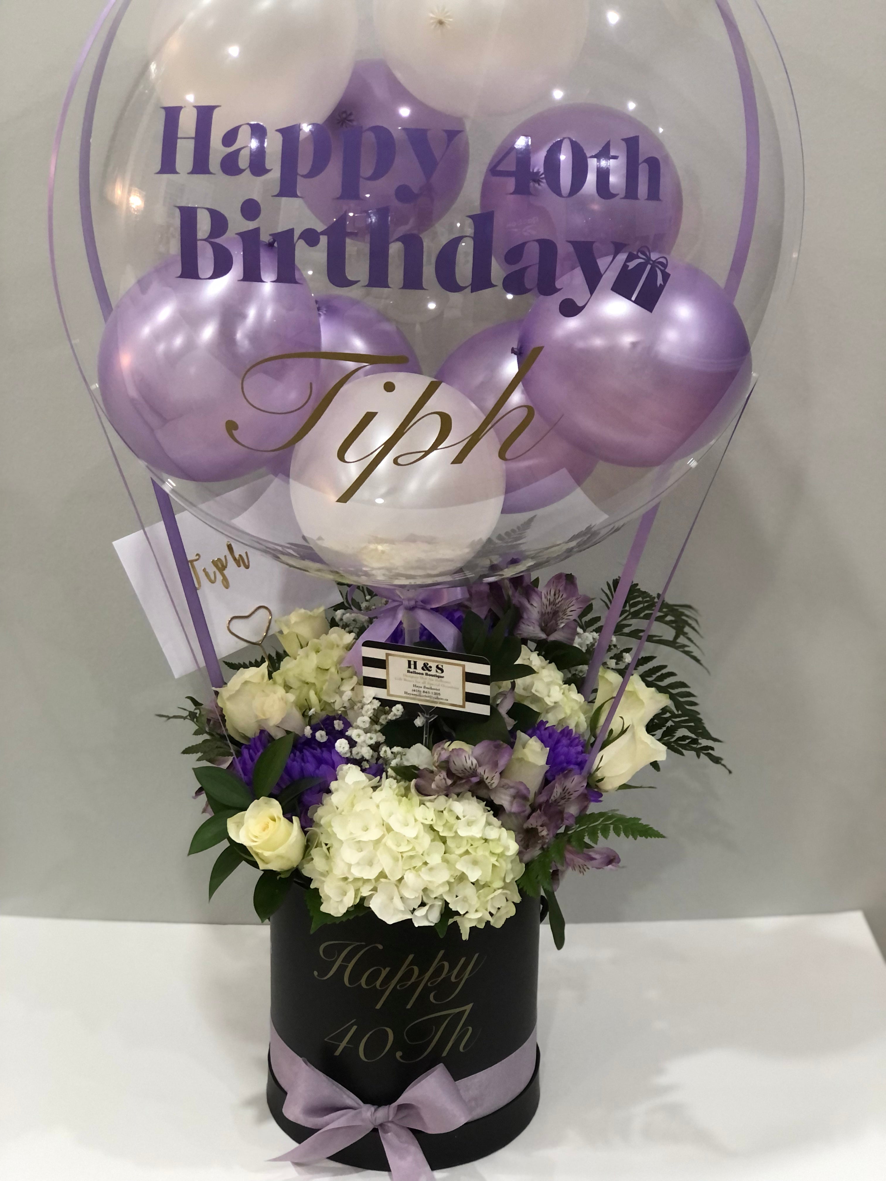 Happy Birthday Fresh flower Bobba Balloon