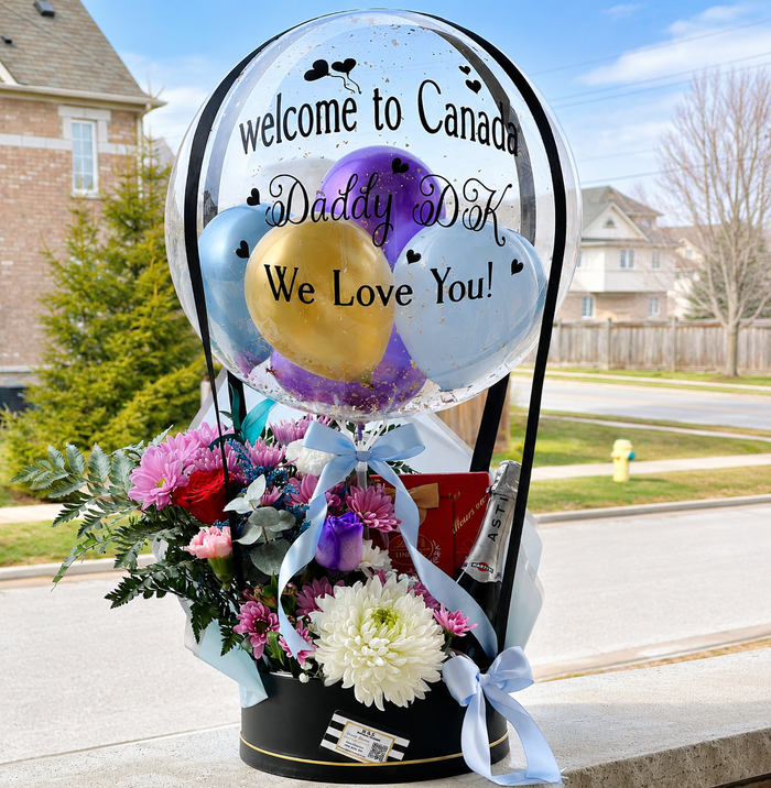 Welcome to Canada Personalised Balloon & Floral Gift Arrangement